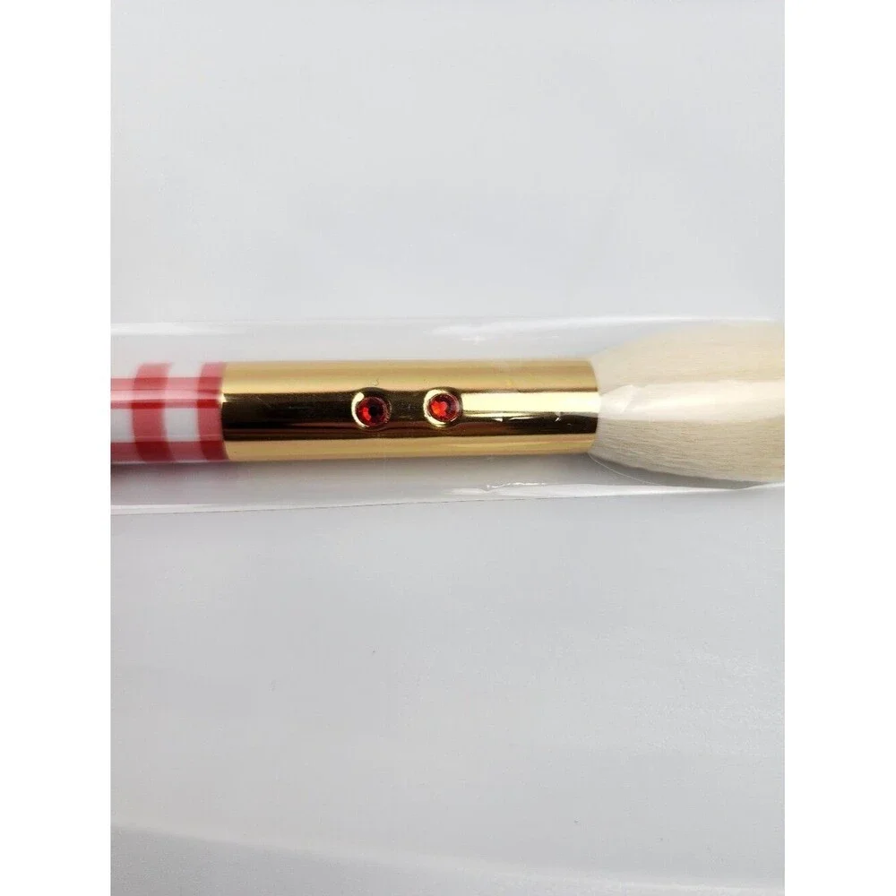 SLMISSGLAM Gingham Face Brush With red gingham handle And crystal embellishment